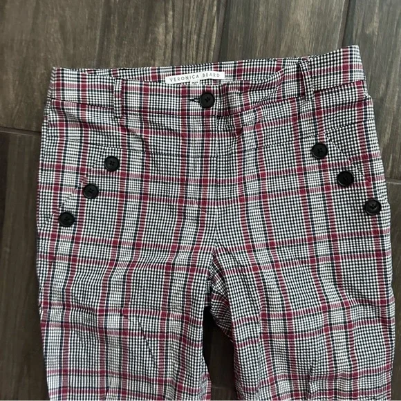 Veronica Beard Farrow Plaid Cropped Pants in Navy Rust Sz 6 - Picture 6 of 9